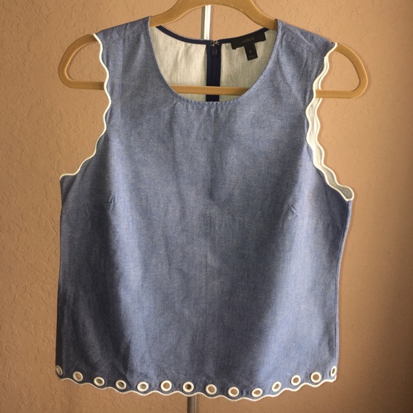 J. Crew Tops - J Crew denim sleeveless blouse